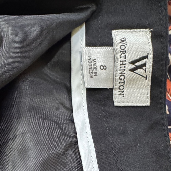 Worthington Geometric Black and Blue Women's Skirt - Picture 7 of 7